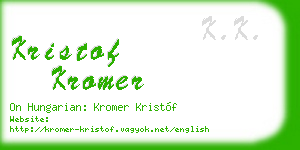 kristof kromer business card